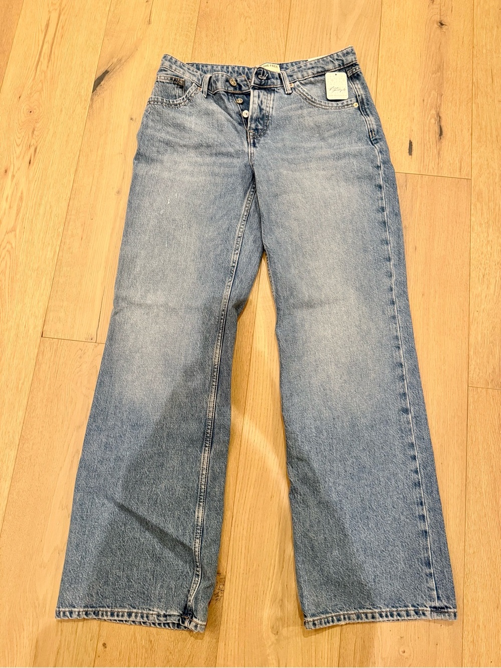 NWT Free People Cowboy Romance Low Rise Jeans Blue Waist 27